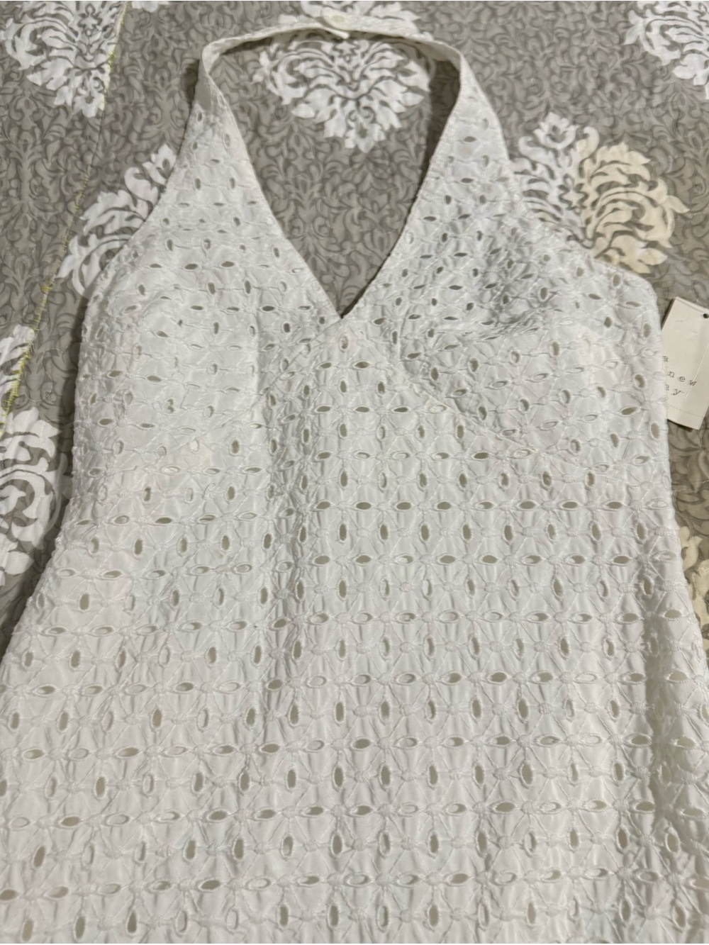 A new Day, NWT, S, White Eyelet Halter Maxi Dress P2P :15-17” - Picture 3 of 11